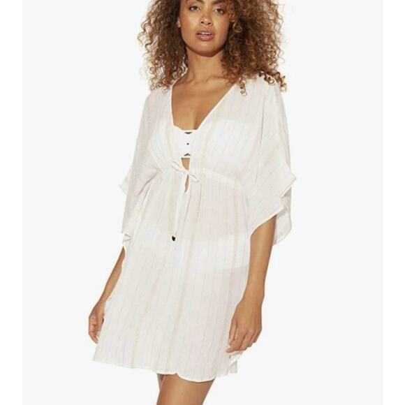 BLEU ROD BEATTIE Swim Coverup White Size Medium New with Flaw Beach Resort Pool - Picture 1 of 13